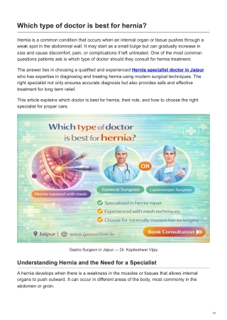 Which type of doctor is best for hernia