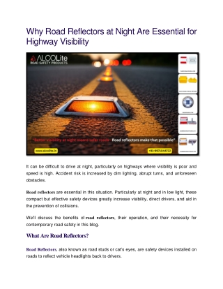 Why Road Reflectors at Night Are Essential for Highway Visibility