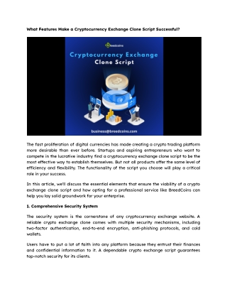 What Features Make a Cryptocurrency Exchange Clone Script Successful?