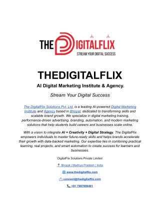 TheDigitalFlix AI – The Future of Digital Marketing & Practical Skill-Based Trai