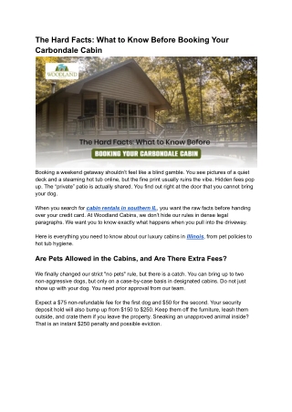 The Hard Facts_ What to Know Before The Hard Facts:Booking Your Carbondale Cabin