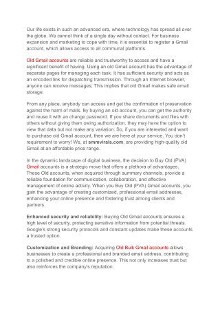 Buy USA Old Gmail Accounts - Phone Verified Accounts