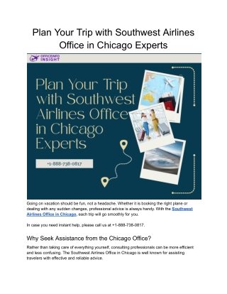 Plan Your Trip with Southwest Airlines Office in Chicago Experts