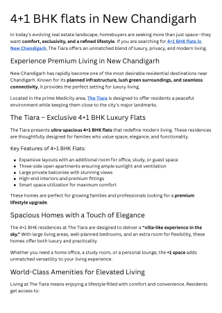 4 1 BHK flats in New Chandigarh