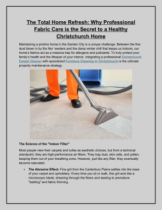 The Total Home Refresh Why Professional Fabric Care is the Secret to a Healthy Christchurch Home