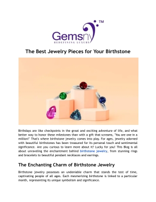 The Best Jewelry Pieces for Your Birthstone