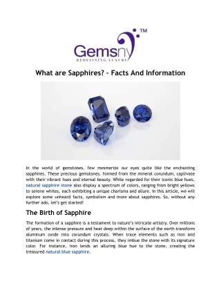 What are Sapphires_ – Facts And Information