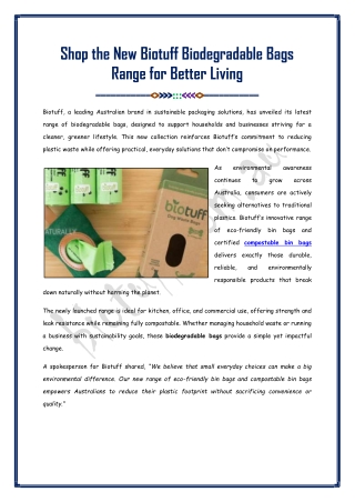 Shop The New Biotuff Biodegradable Bags