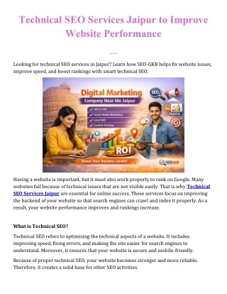 Technical SEO Services Jaipur to Improve Website Performance