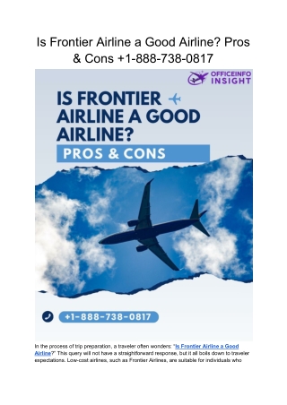 Is Frontier Airline a Good Airline? Pros, Cons