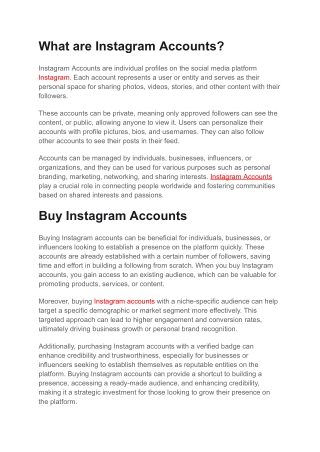 Buy Instagram Accounts