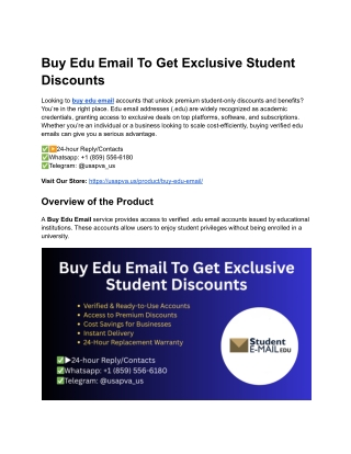 Buy Edu Email To Get Exclusive Student Discounts