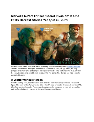 Inside Marvel’s Grittiest Thriller: Secret Invasion Redefines the MCU