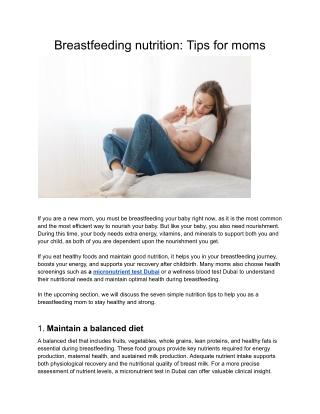 Breastfeeding nutrition_ Tips for moms