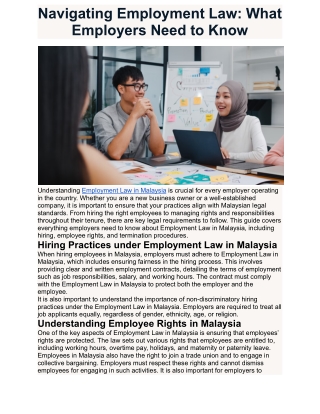 Navigating Employment Law: What Employers Need to Know