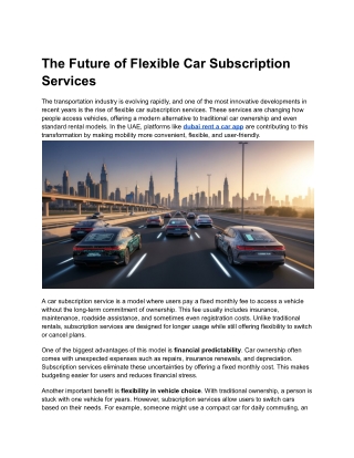 The Future of Flexible Car Subscription Services