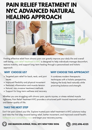 Pain Relief Treatment in NYC Advanced Natural Healing Approach
