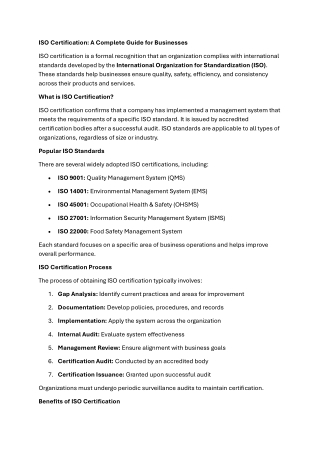 ISO Certification