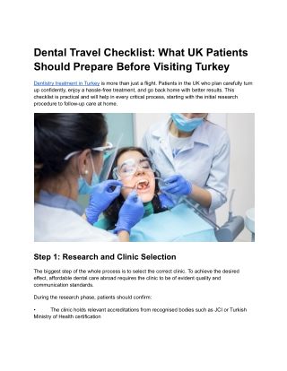 Dental Travel Checklist_ What UK Patients Should Prepare Before Visiting Turkey