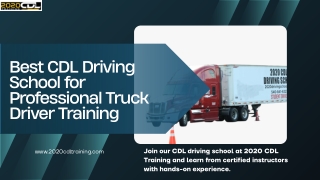 Top CDL Driving School for Career-Focused Driver Training Programs