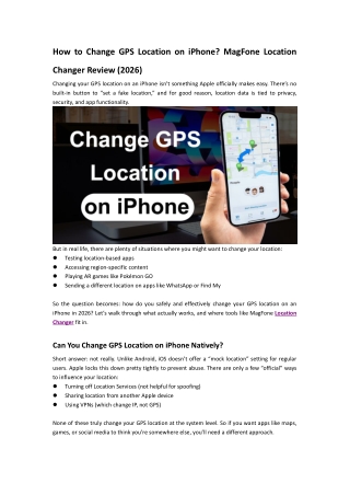 How to Change GPS Location on iPhone MagFone Location Changer Review