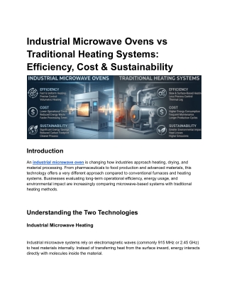 Industrial Microwave Ovens vs Traditional Heating Systems_ Efficiency, Cost & Sustainability