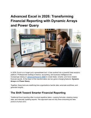 Advanced Excel in 2026: Financial Reporting with Dynamic Arrays & & Power Query