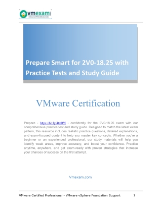 Prepare Smart for 2V0-18.25 with Practice Tests and Study Guide