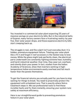 Solar Asset Protection Guide