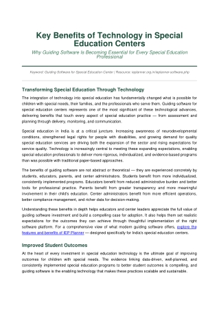 Key Benefits of Technology in Special Education Centers