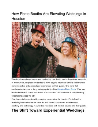 How Photo Booths Are Elevating Weddings in Houston