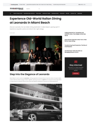 Igor Dze Presents Leonardo – Miami’s Iconic Italian Dining Destination