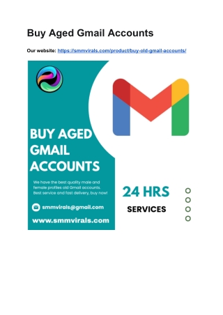 Buy Aged Gmail Accounts USA