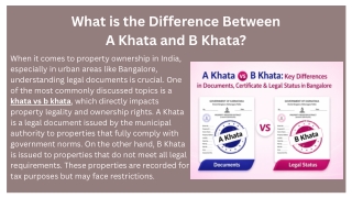 What is the Difference Between A Khata and B Khata