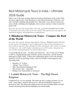 Himalayan Motorcycle Tours – Conquer the Roof of the World