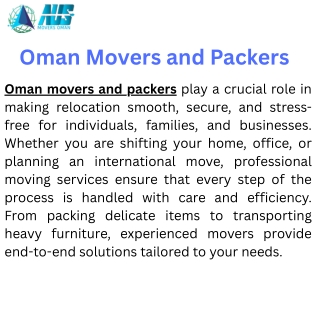 Oman Movers and Packers