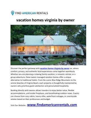 HOME PROJECT FIND AMREICAN RENTAL (vacation homes virginia by owner)