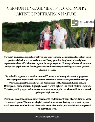 Vermont Engagement Photography: Capturing Your Unique Story