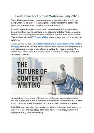Fresh Ideas for Content Writers in Early 2026