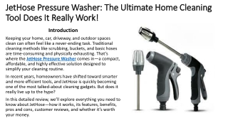 JetHose Pressure Washer: The Ultimate Home Cleaning Tool Does It Really Work!