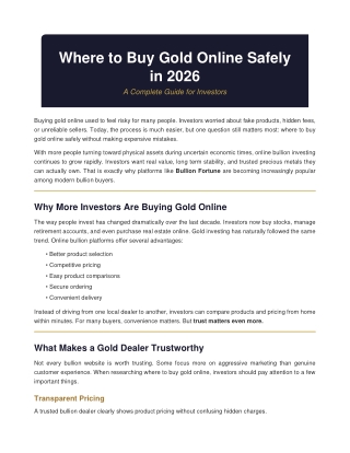 Where to Buy Gold Online Safely in 2026 | Best Gold Coins to Buy
