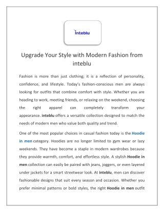 Upgrade Your Style with Modern Fashion from inteblu