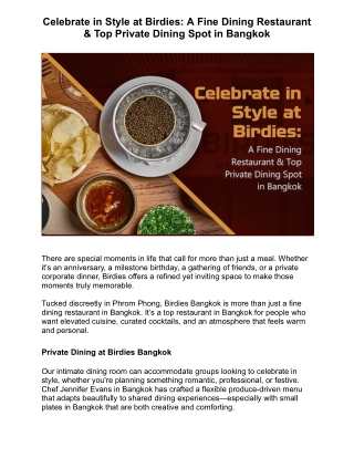 Celebrate in Style at Birdies: A Fine Dining Restaurant & Top Private Dining Spo