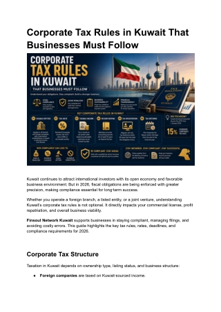 Corporate Tax Rules in Kuwait
