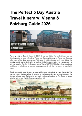 Austria Travel Guide 2026: Perfect 5-Day Itinerary