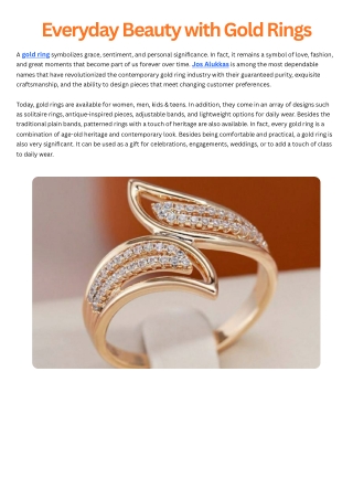 Everyday Beauty with Gold Rings