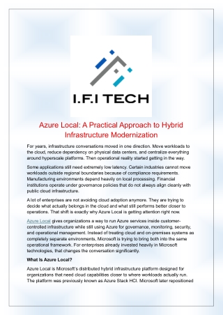 Azure Local and the Rise of Sustainable Hybrid IT Operations