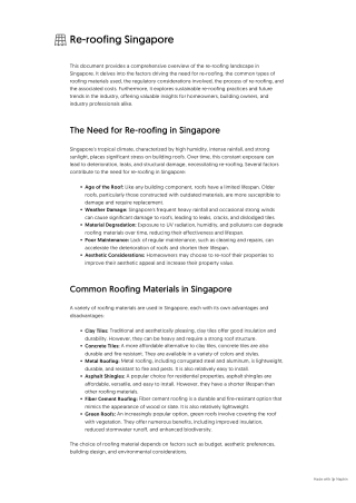 Re-roofing Singapore