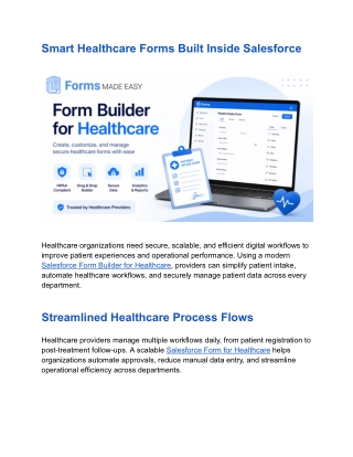 Salesforce form builder for healthcare