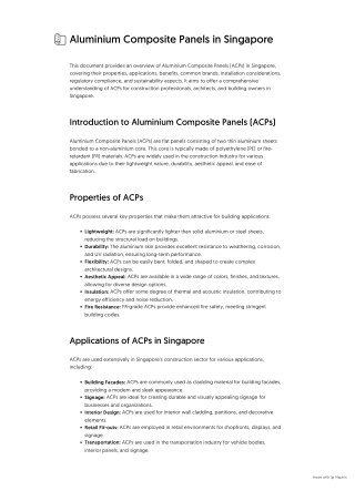 Aluminium Composite Panels in Singapore